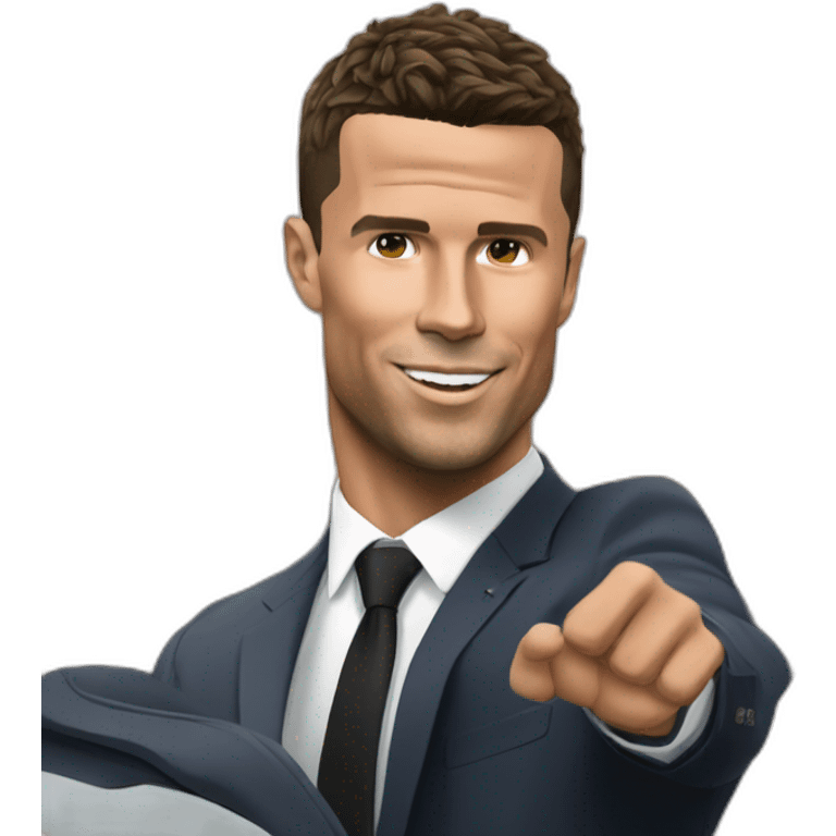 Ronaldo qui embrasse macron emoji