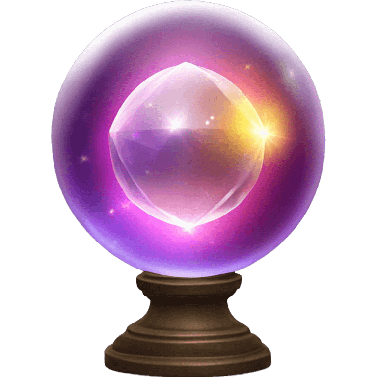 A glowing crystal ball with a mystical aura around it. emoji