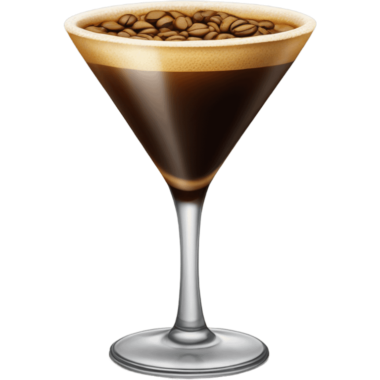 An expresso martini with a coffee seed on the top emoji