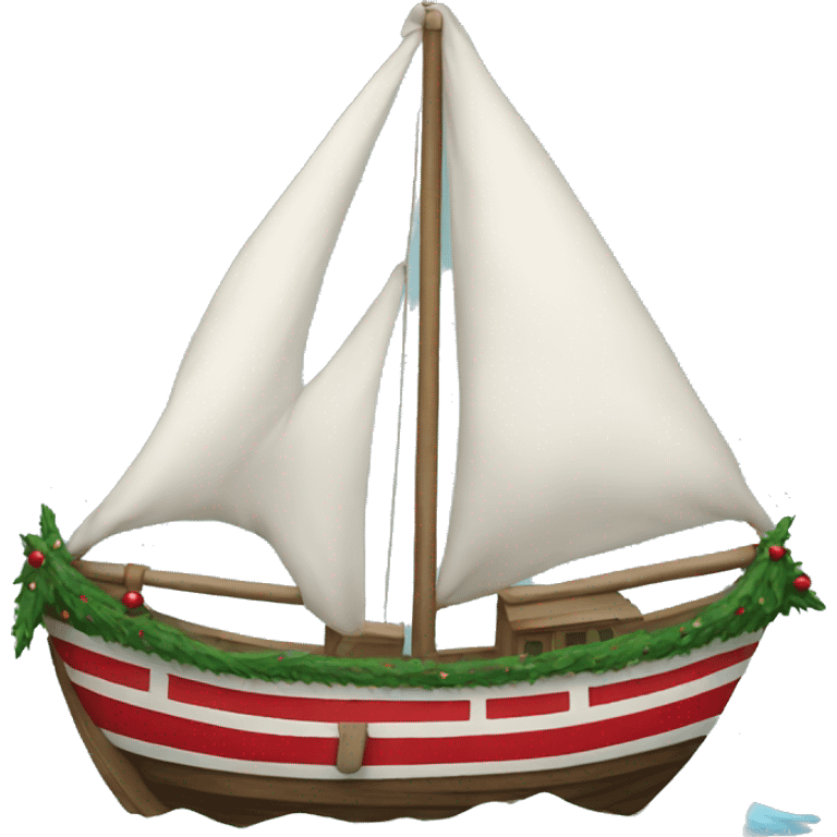 Christmas boat emoji