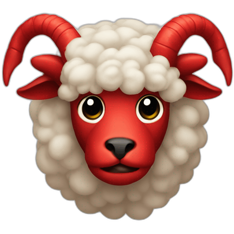 Red devil horns sheep emoji