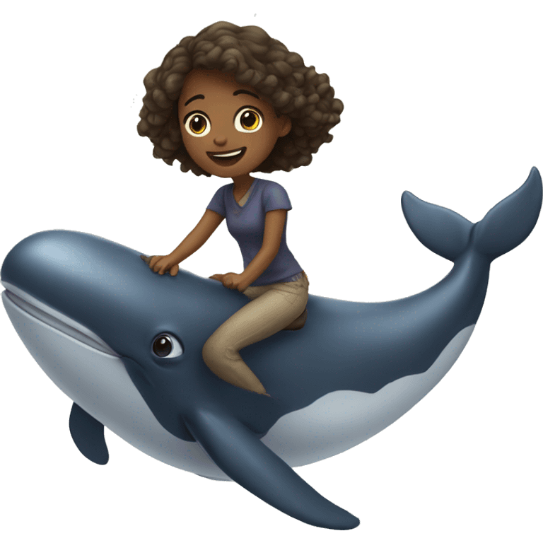 girl riding a whale emoji