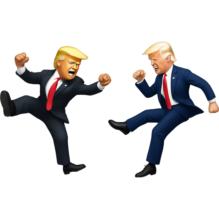 Trump and Biden high kicking emoji