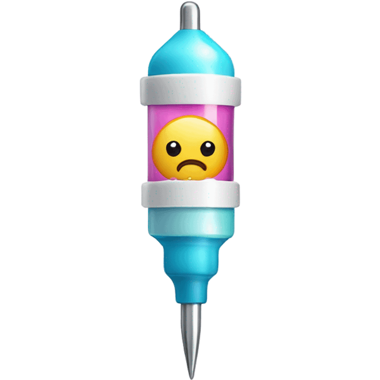 Cute syringe for injection with needle emoji