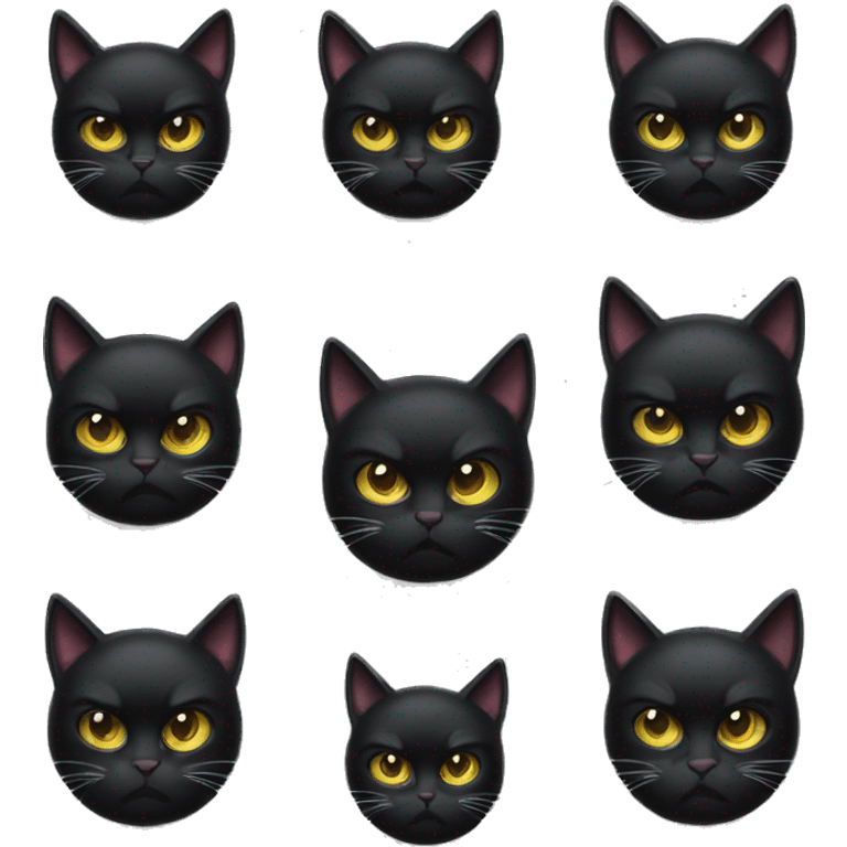 Angry black cat emoji