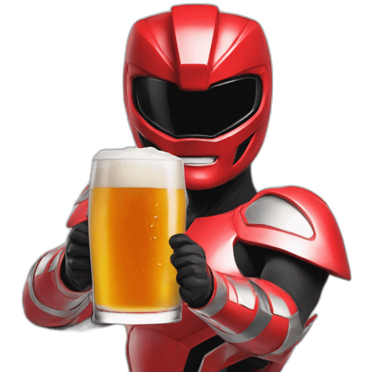 power ranger red drinking beer emoji