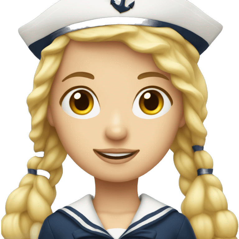 Blonde girl sailor with sailor hat emoji