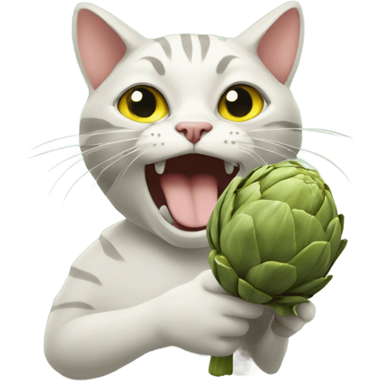 Cat eating artichoke  emoji