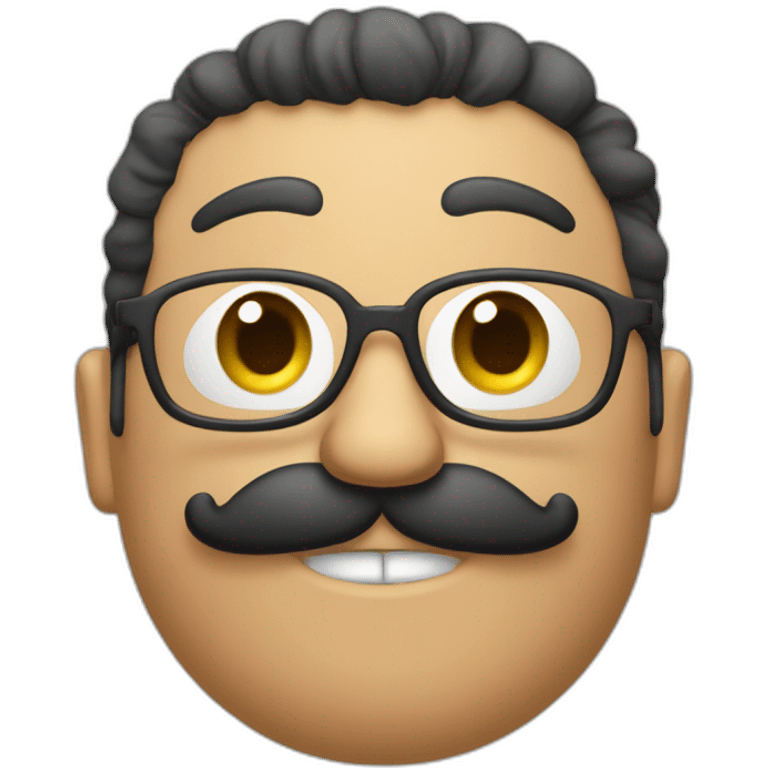 Un mec avec un moustache et des cheveux chatin emoji