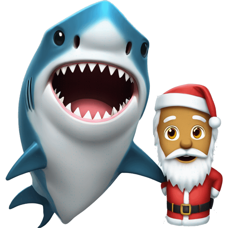 Shark with Santa  emoji