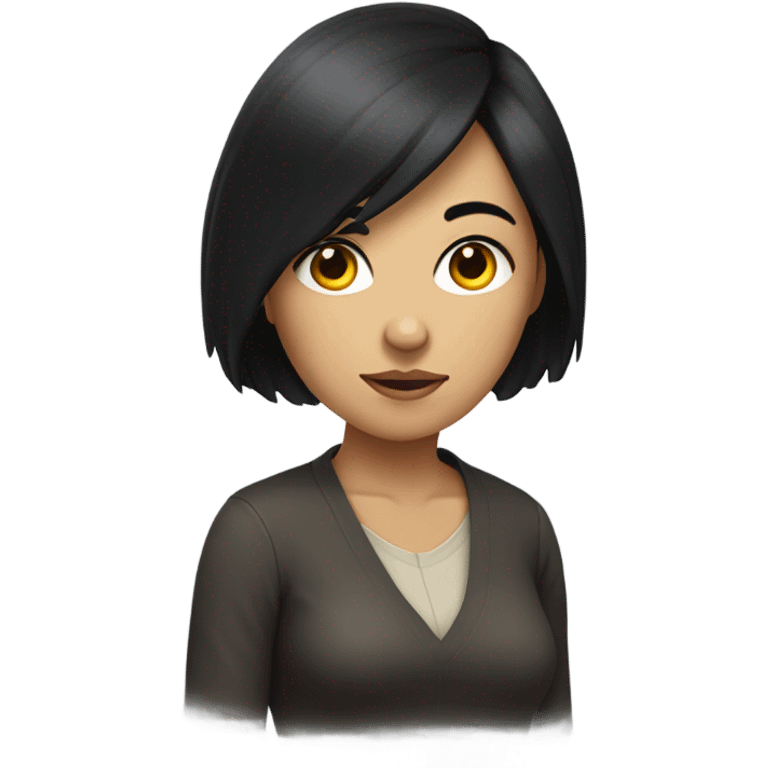 woman with black hair hunched over emoji