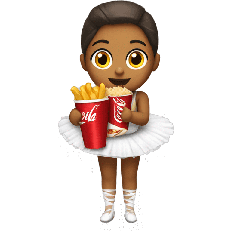 Ballerina eating KFC with Coca Cola and Fries  emoji