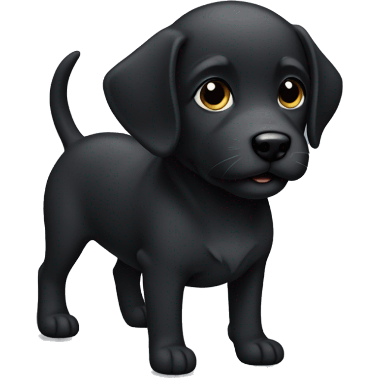 Black puppy with small beard emoji