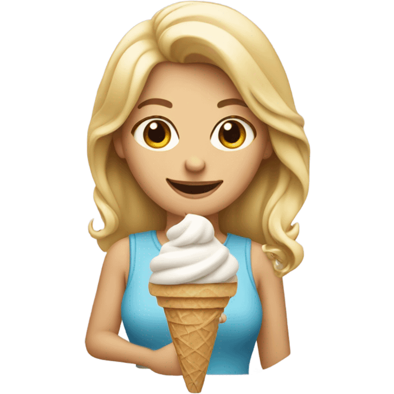 With blonde Lady with icecream emoji