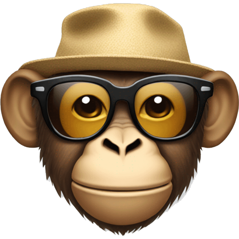 Cool monkey with sunglasses on a sideways cap on emoji