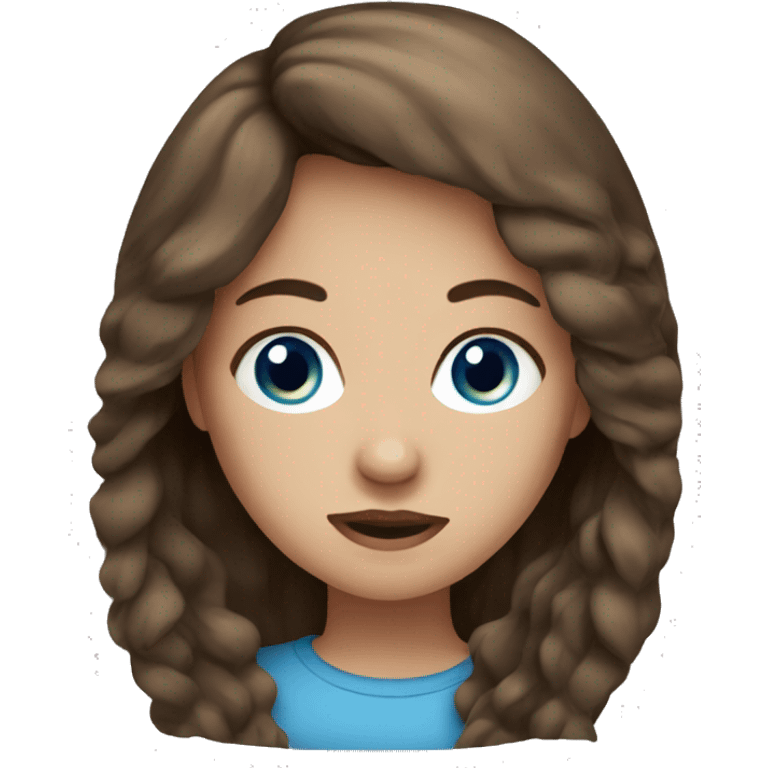 brown hair blue eye girl emoji