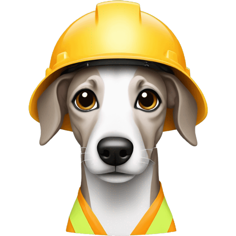 whippet in construction helmet emoji