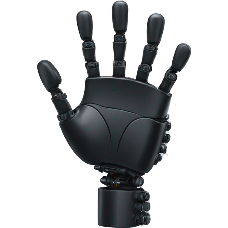 black robotic waving hand emoji