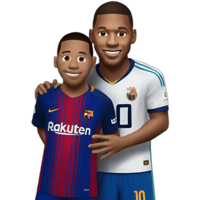 Messi with mbappe emoji