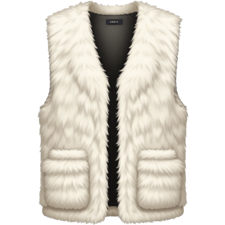 A near-white cream vest featuring both fur-like and fluffy textures, with a minimalist design and no pockets emoji