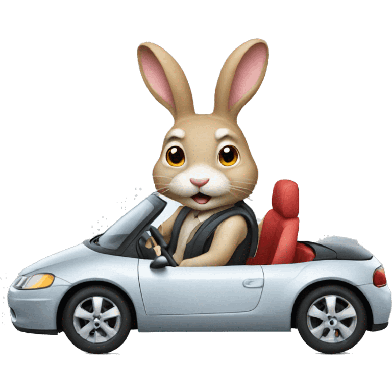 rabbit driving a car emoji