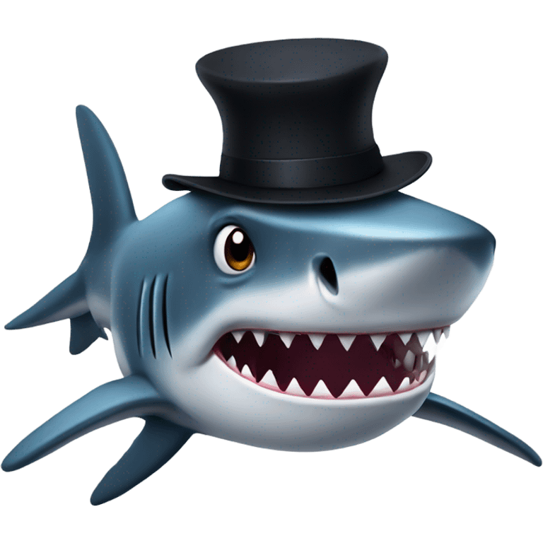 A shark with a black hat emoji