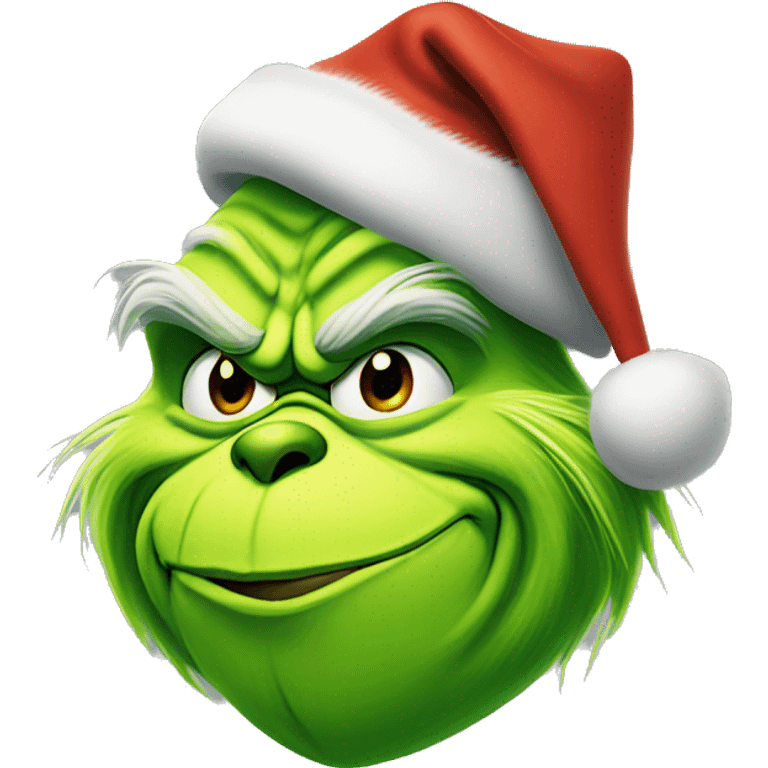 Grinch with christmas hat emoji