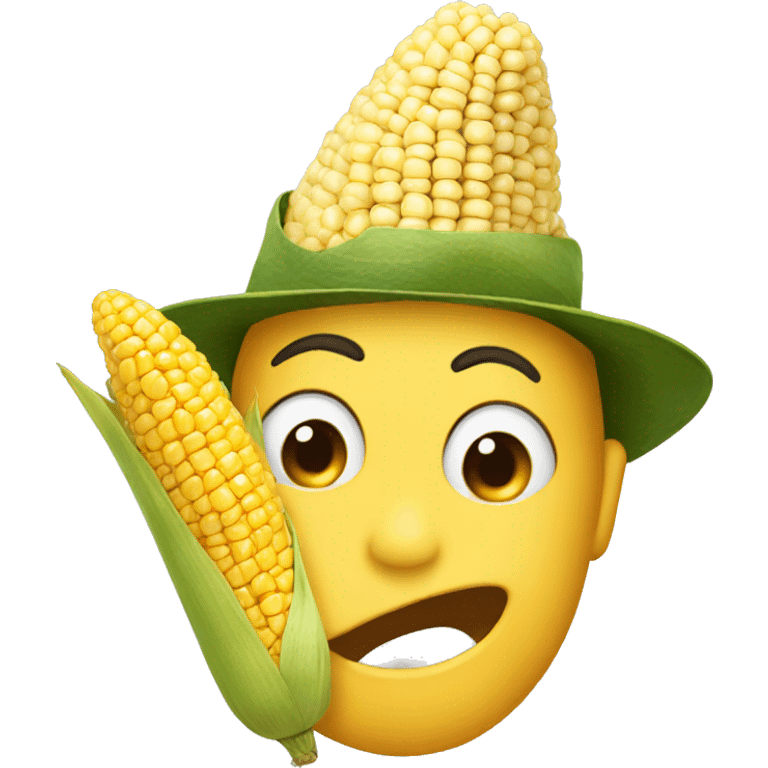 surprise face with a corn hat  emoji