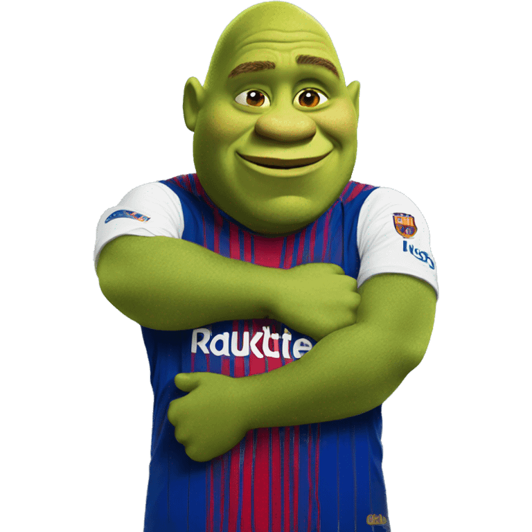 shrek hugging messi emoji