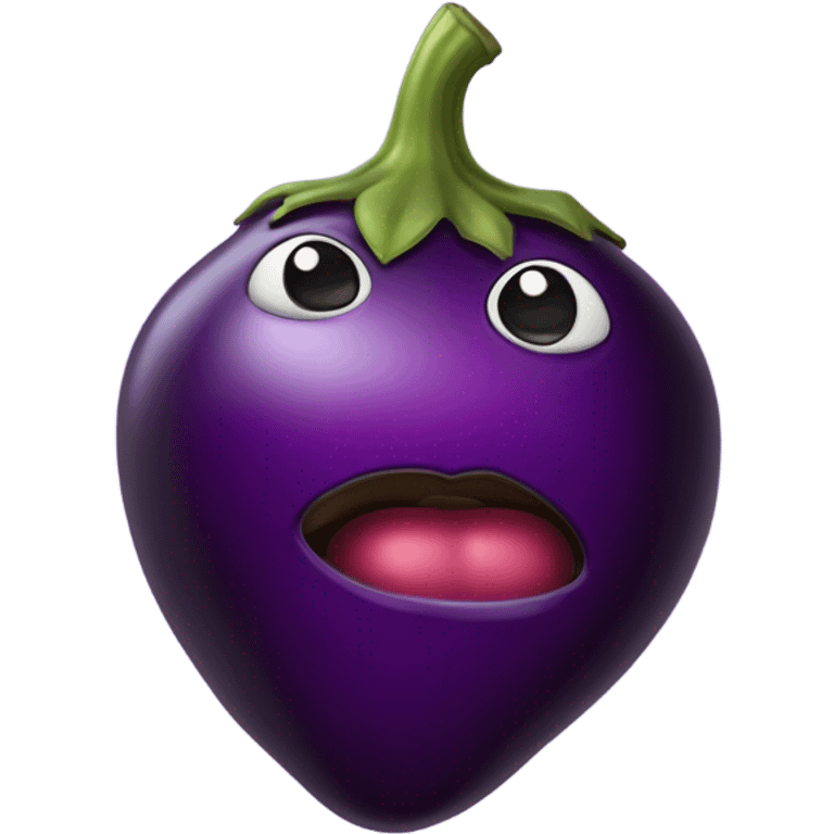 Eggplant kiss emoji