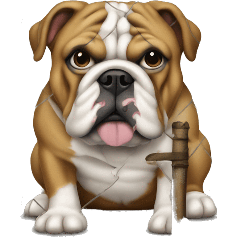 english bulldog no trespassing sign emoji