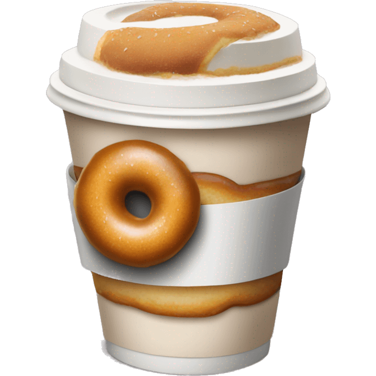 Donut on a takeaway coffee cup emoji