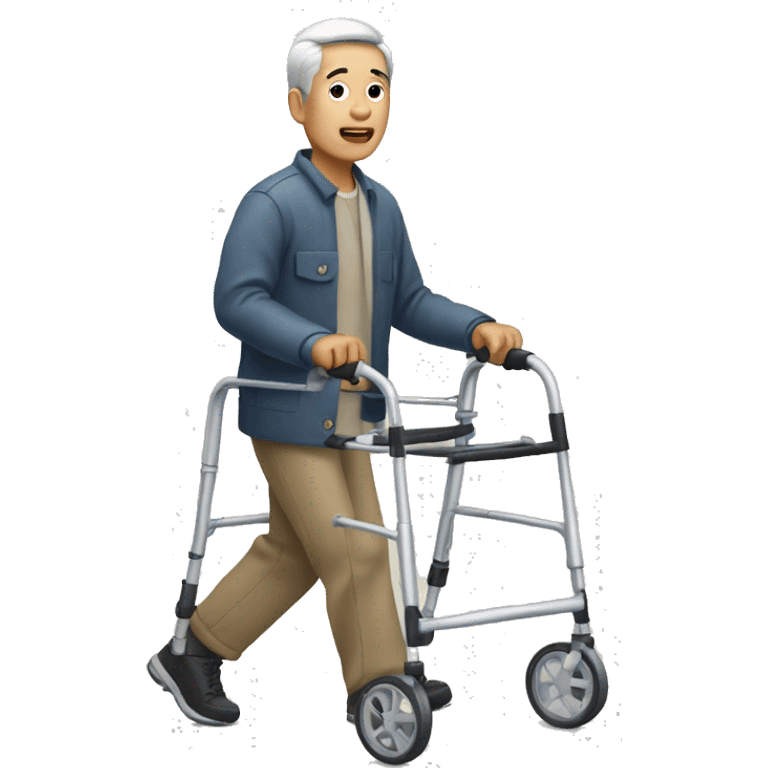 Asian man with a walker emoji