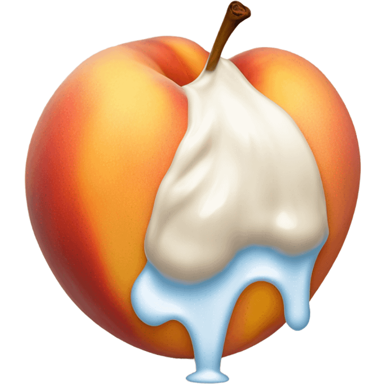 Peach with milk dripping off emoji