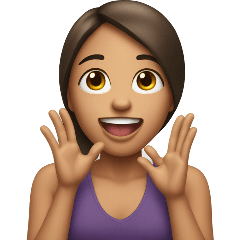 Create me an emojie with a girl sticking her tongue out and making an L with her two hands emoji