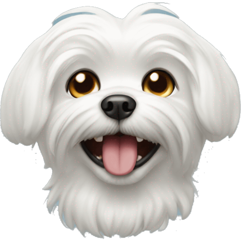 Maltese with teeth out emoji