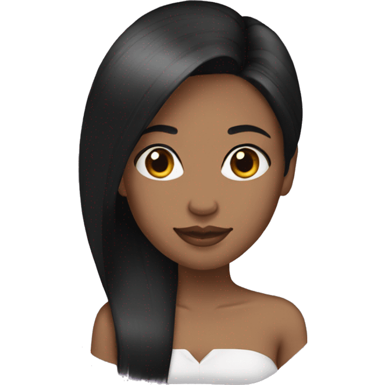 Black female black straight hair emoji