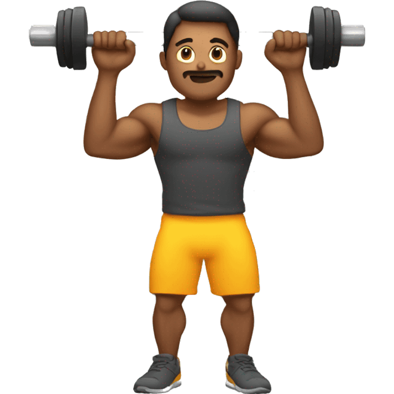 a guy hard work lifting weight emoji