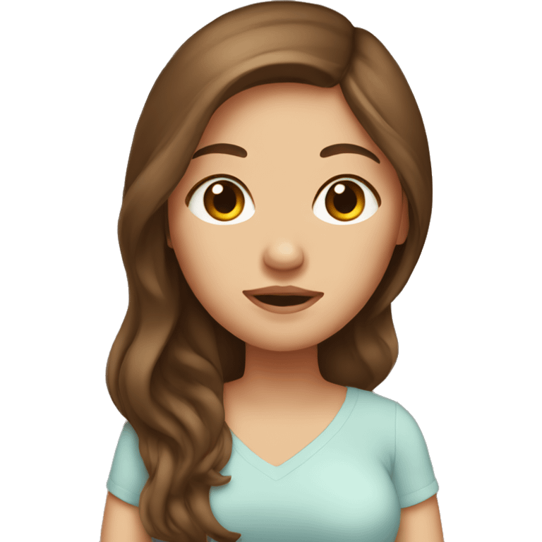 pregnant girl with long brown hair emoji