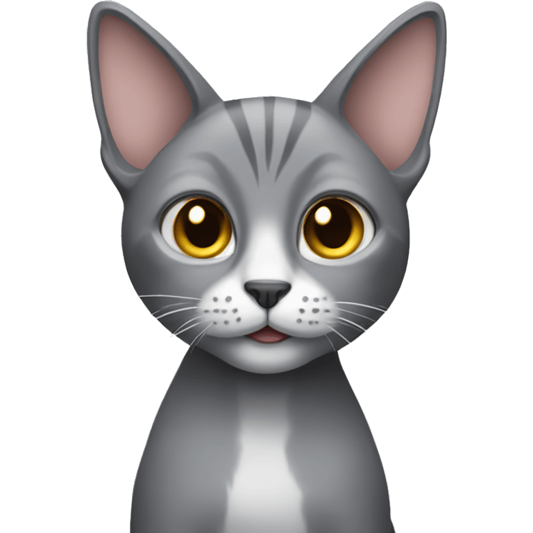 Grey cat with big ears emoji