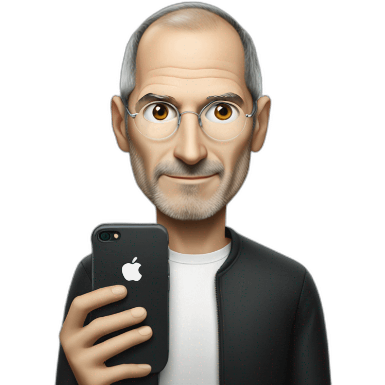 Steve Jobs with iPhone in hand emoji