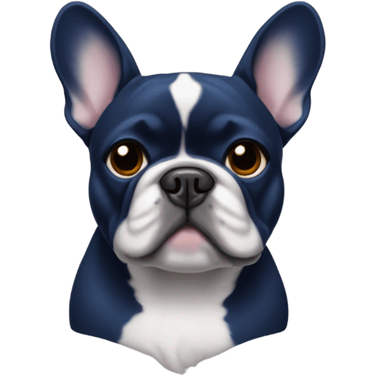 french bull dog total dark blue  emoji