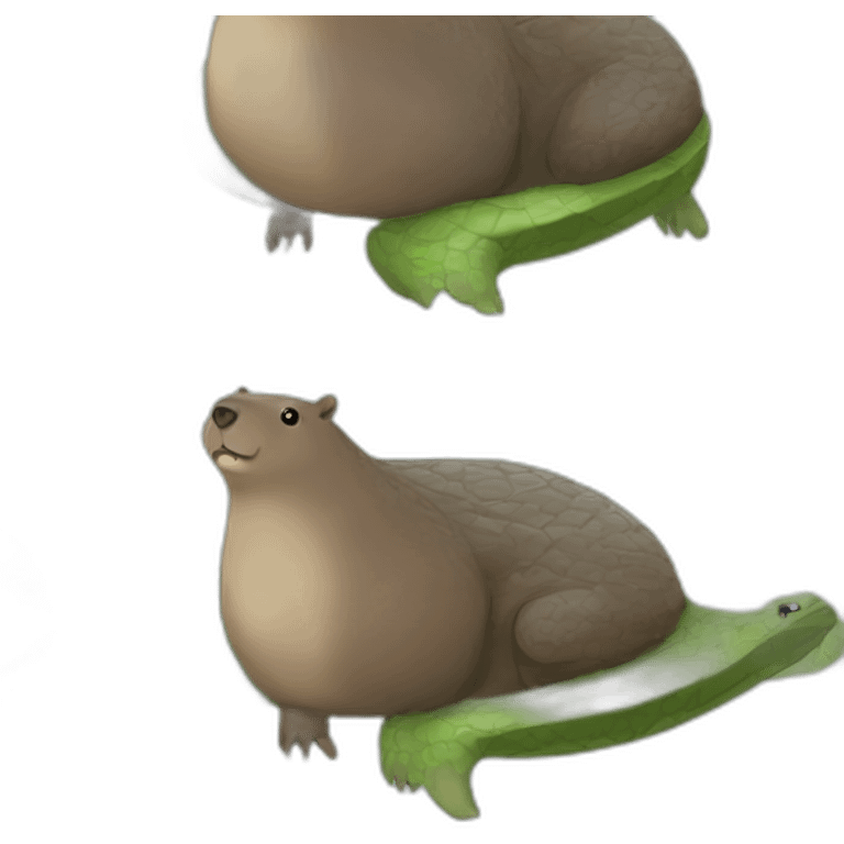 Capybara sur un crocodile emoji