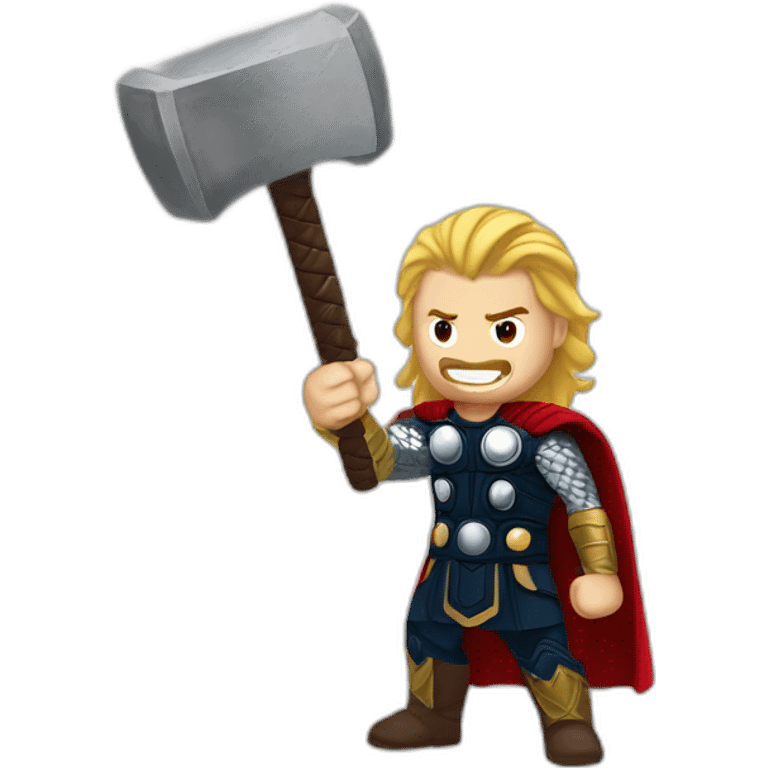 Thor ligntning with mjolnir  emoji