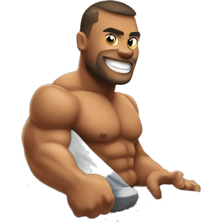 Bodybuilder on an airplane emoji