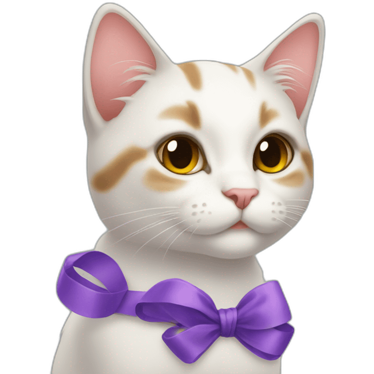 cute cat with a ribbon on its head emoji