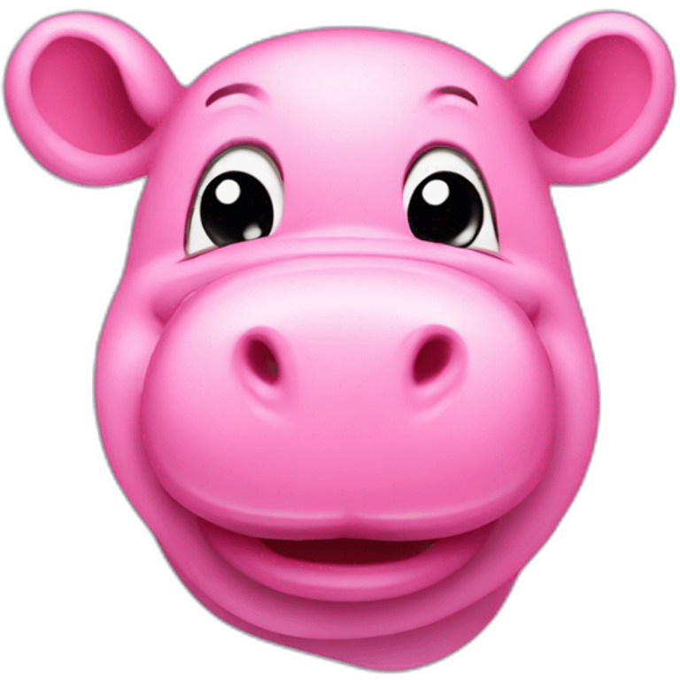 cute pink hippo feeling hot emoji