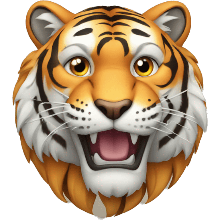 Tiger with lion emoji