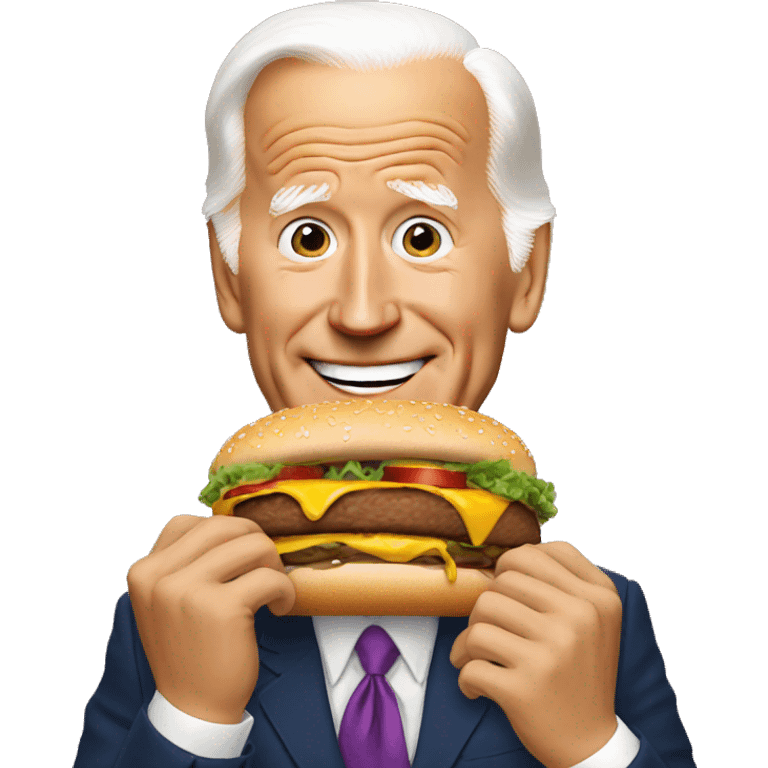 Joe Biden eats burger emoji