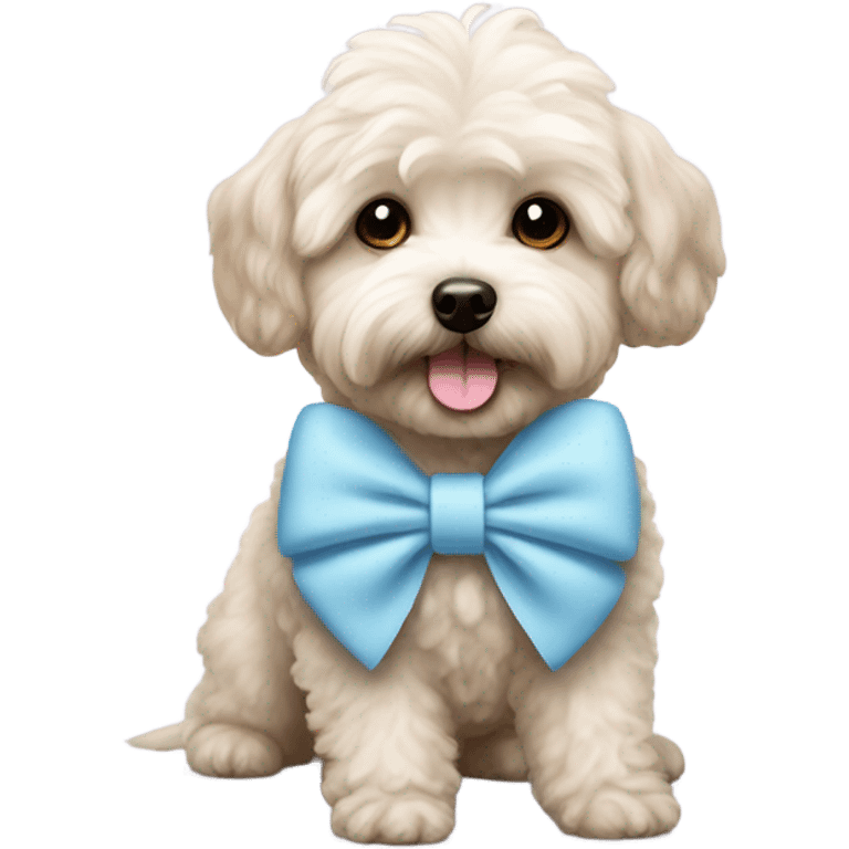 Maltipoo light blue bow emoji